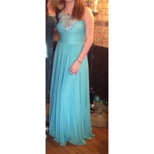 Teal prom dress